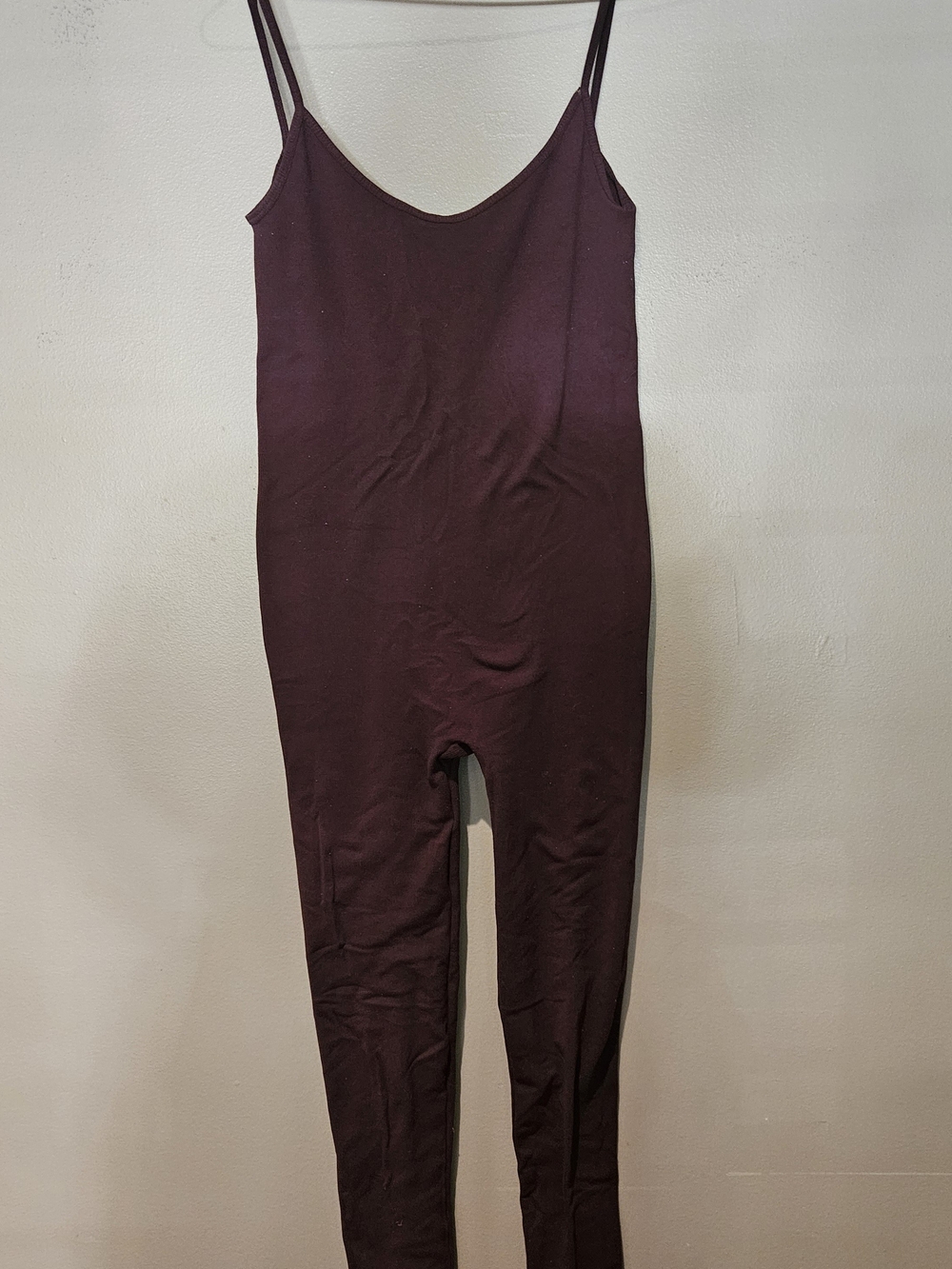 Free People Burgundy Spaghetti-Strap Jumpsuit